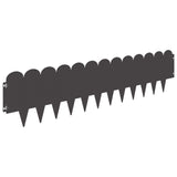 Lawn Edging 20 pcs 103 x 25 cm Steel Black - Front View