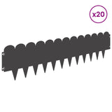 Lawn Edging 20 pcs 103 x 25 cm Steel Black