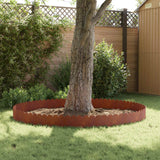 Lawn Edging 10 pcs 103 x 25 cm Steel Rusty - Top-Down View