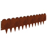 Lawn Edging 10 pcs 103 x 25 cm Steel Rusty