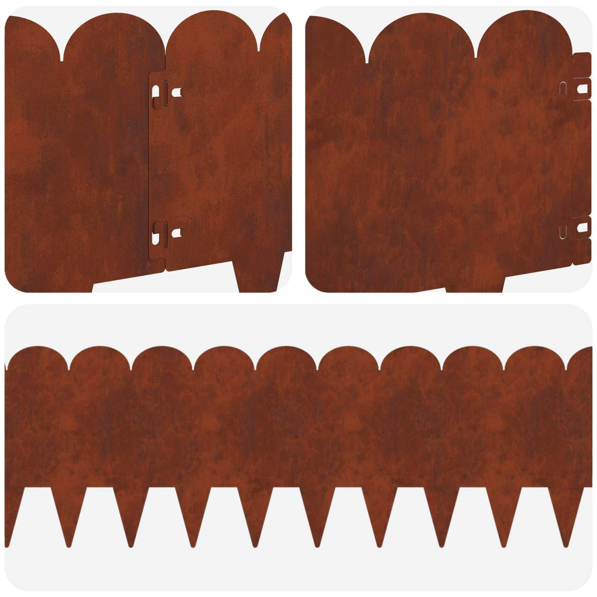 Lawn Edging 20 pcs 103 x 25 cm Steel Rusty