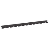 Lawn Edging 10 pcs 102 x 4 x 4 cm Steel Black - Front View