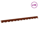 Lawn Edging 10 pcs 102 x 4 x 4 cm Steel Rusty