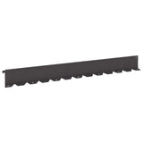 Lawn Edging 20 pcs 102 x 10 x 4 cm Steel Black - Front View