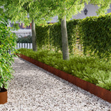 Lawn Edging 10 pcs 102 x 15 x 4 cm Steel Rusty