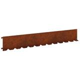 Lawn Edging 10 pcs 102 x 15 x 4 cm Steel Rusty
