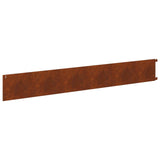 Lawn Edging 10 pcs 102 x 15 x 4 cm Steel Rusty - Close-Up Angle