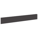 Lawn Edging 20 pcs 100 x 15 cm Steel Black - Front View