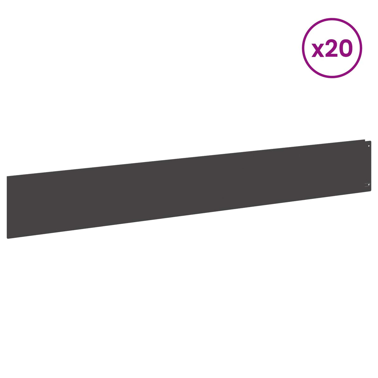 Lawn Edging 20 pcs 100 x 15 cm Steel Black