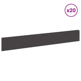 Lawn Edging 20 pcs 100 x 15 cm Steel Black