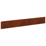 Lawn Edging 10 pcs 100 x 15 cm Steel Rusty - Rear View