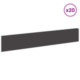 Lawn Edging 20 pcs 100 x 18 cm Steel Black