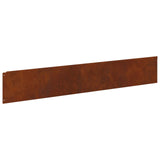 Lawn Edging 10 pcs 100 x 18 cm Steel Rusty - Rear View