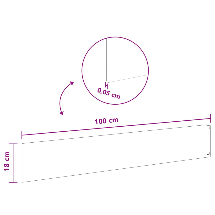 Lawn Edging 10 pcs 100 x 18 cm Steel Rusty