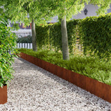 Lawn Edging 20 pcs 100 x 22 cm Steel Rusty