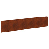 Lawn Edging 20 pcs 100 x 22 cm Steel Rusty - Front View