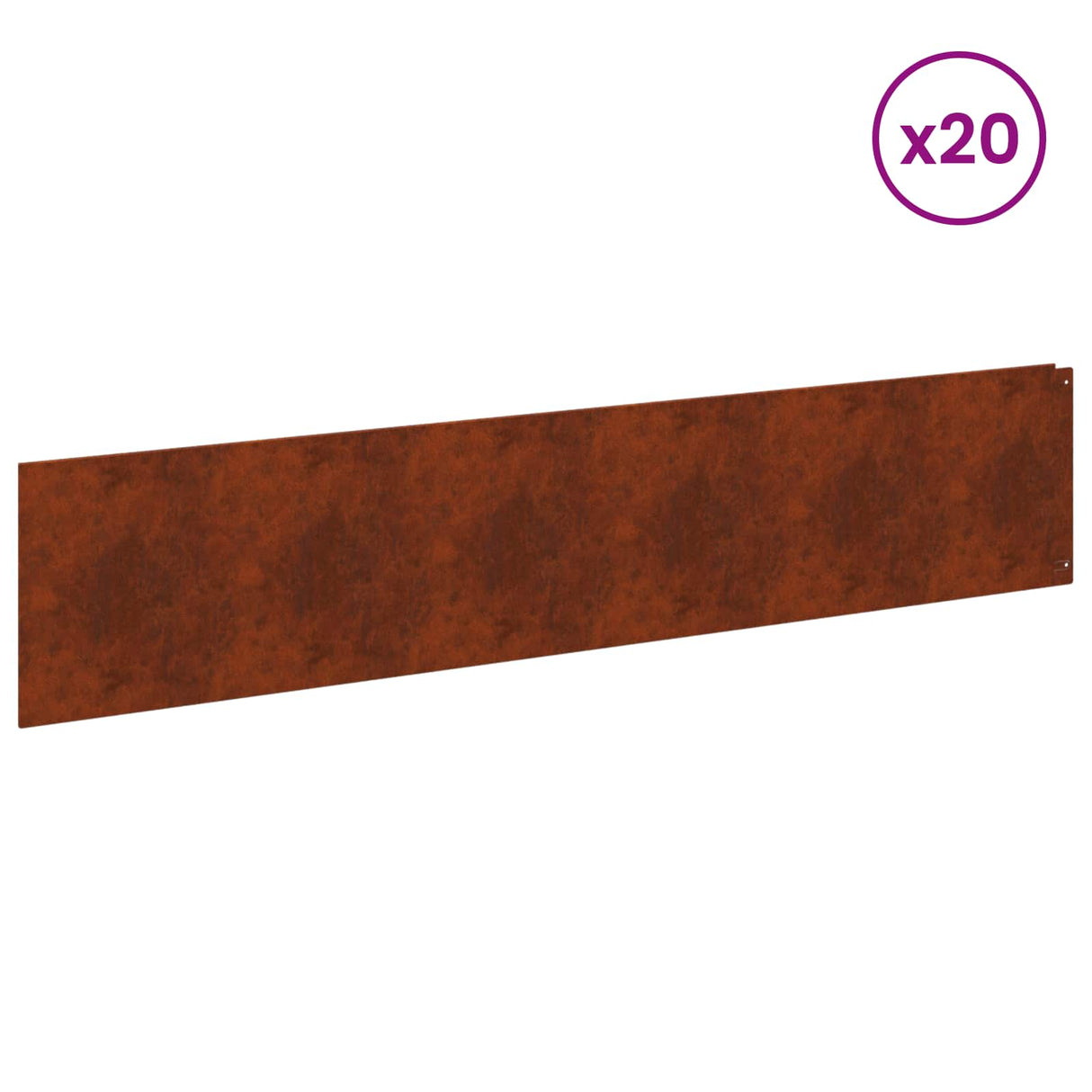 Lawn Edging 20 pcs 100 x 22 cm Steel Rusty