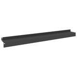Lawn Edging 20 pcs 100 x 10 x 8 cm Steel Black - Front View