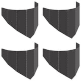 Lawn Edging 4 pcs 100 x 45 cm Steel Black - Front View
