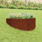 Lawn Edging 100 x 45 cm Steel Rusty