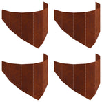 Lawn Edging 4 pcs 100 x 45 cm Steel Rusty