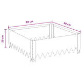 Lawn Edging 60 x 60 x 20 cm Steel Black - Low Angle