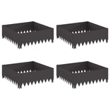 Lawn Edging 4 pcs 60 x 60 x 20 cm Steel Black - Front View