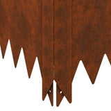 Lawn Edging 60 x 60 x 20 cm Steel Rusty - Close-Up Angle