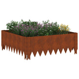 Lawn Edging 60 x 60 x 20 cm Steel Rusty - Side View