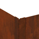 Lawn Edging 4 pcs 60 x 60 x 20 cm Steel Rusty - Close-Up Angle