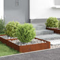 Lawn Edging 4 pcs 60 x 60 x 20 cm Steel Rusty