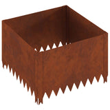Lawn Edging 60 x 60 x 35 cm Steel Rusty - Front View