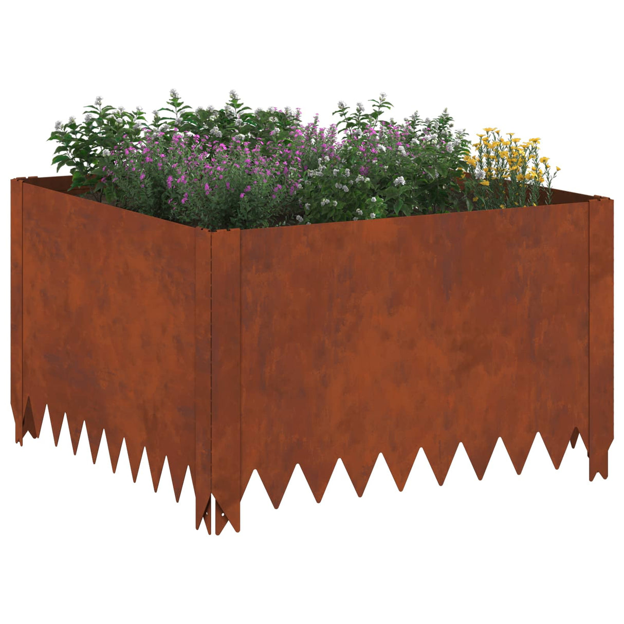 Lawn Edging 60 x 60 x 35 cm Steel Rusty