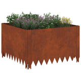 Lawn Edging 60 x 60 x 35 cm Steel Rusty - Side View