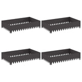 Lawn Edging 4 pcs 100 x 60 x 20 cm Steel Black