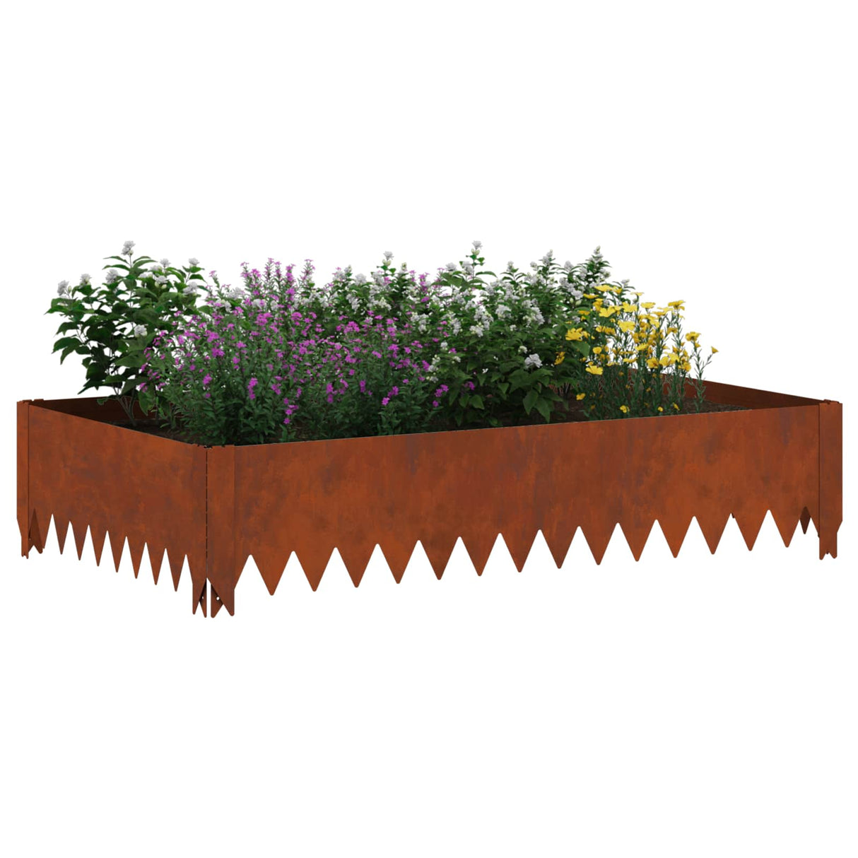 Lawn Edging 100 x 60 x 20 cm Steel Rusty