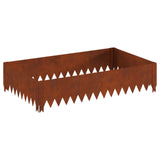 Lawn Edging 4 pcs 100 x 60 x 20 cm Steel Rusty - 45-Degree Angle