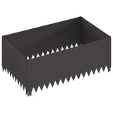 Lawn Edging 100 x 60 x 35 cm Steel Black - Front View