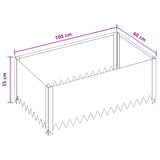 Lawn Edging 100 x 60 x 35 cm Steel Black - Low Angle