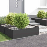 Lawn Edging 4 pcs 100 x 60 x 35 cm Steel Black