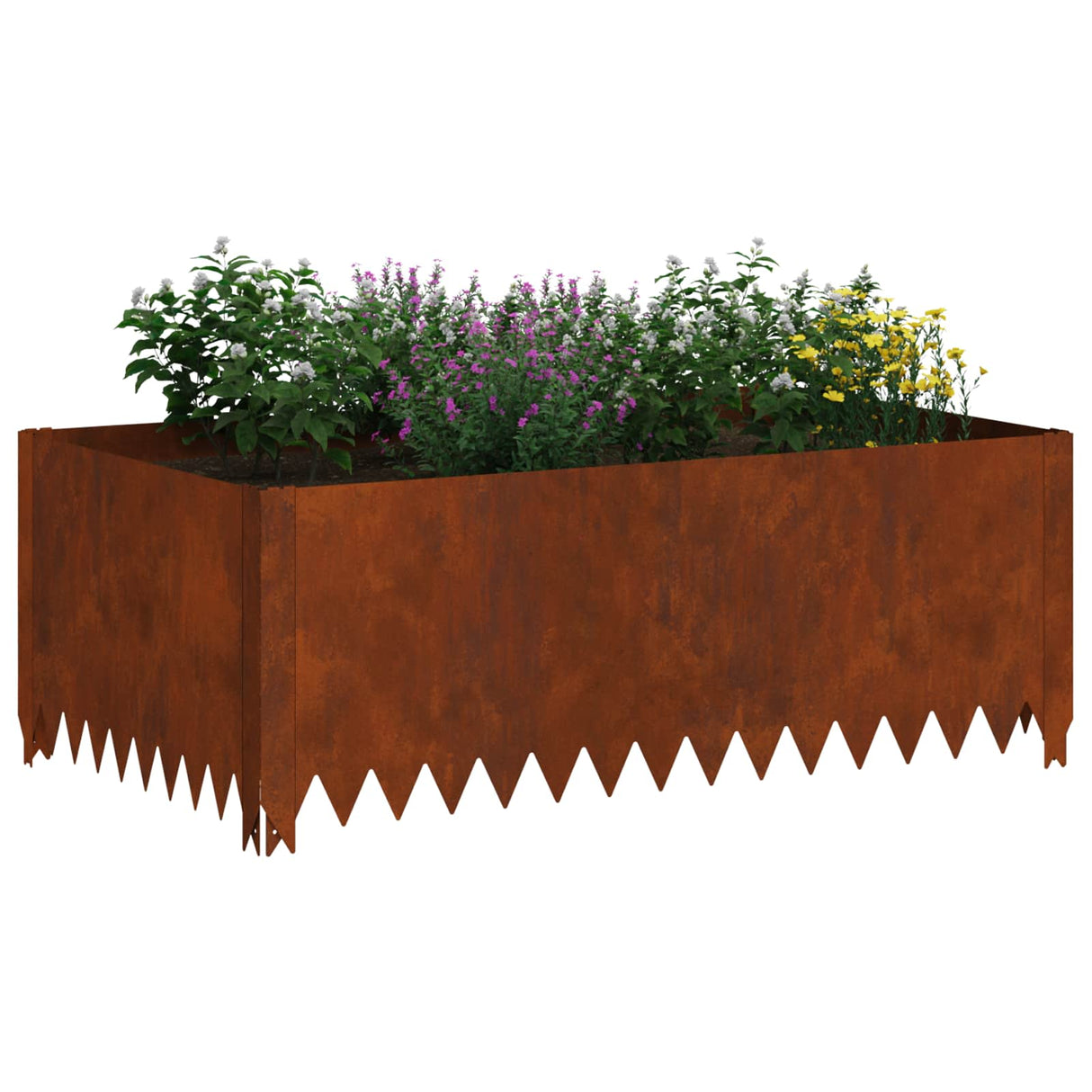 Lawn Edging 100 x 60 x 35 cm Steel Rusty