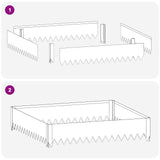 Lawn Edging 4 pcs 100 x 100 x 20 cm Steel Black - Low Angle