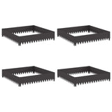 Lawn Edging 4 pcs 100 x 100 x 20 cm Steel Black - Front View