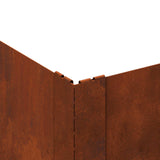 Lawn Edging 100 x 100 x 20 cm Steel Rusty - Rear View