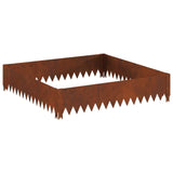 Lawn Edging 4 pcs 100 x 100 x 20 cm Steel Rusty - 45-Degree Angle