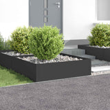Lawn Edging 4 pcs 100 x 100 x 35 cm Steel Black