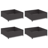 Lawn Edging 4 pcs 100 x 100 x 35 cm Steel Black - Front View
