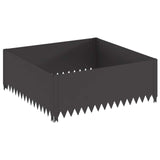 Lawn Edging 4 pcs 100 x 100 x 35 cm Steel Black - Top-Down View