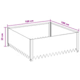 Lawn Edging 4 pcs 100 x 100 x 35 cm Steel Black - Extra Image