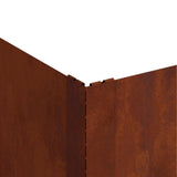 Lawn Edging 100 x 100 x 35 cm Steel Rusty - Rear View